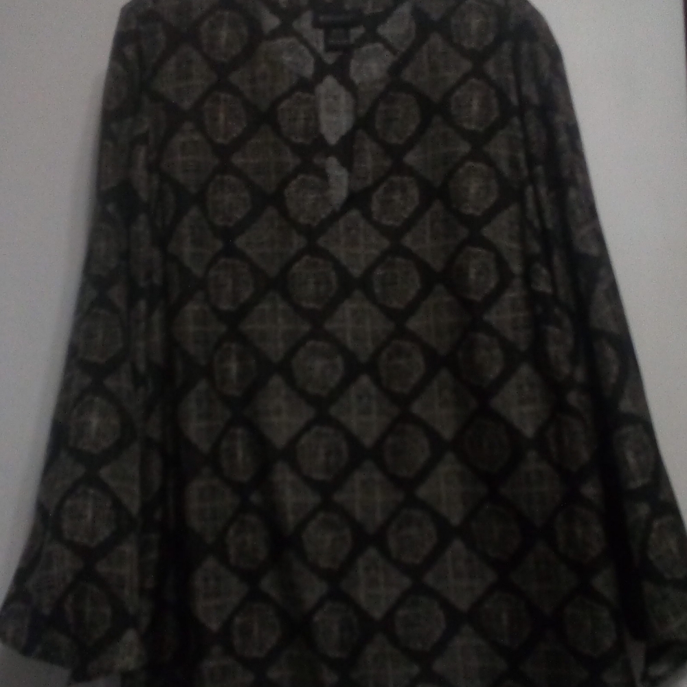 Silk flare sleeve blouse